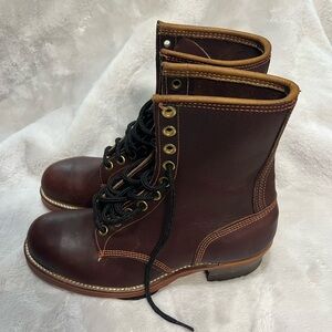 Classic Brown Leather Men's Lace-Up Boots